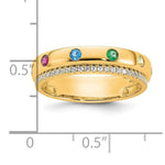 14K 6 Genuine Birthstone and Diamond Mother's Ring view