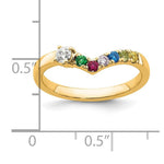 14K 6 Genuine Birthstone with Diamond Mother's Ring view