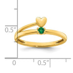 14K Heart with 1 Genuine Birthstone Mother's Ring view
