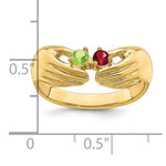 14K 2 Genuine Stone Family Ring view