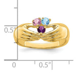 14K 3 Genuine Stone Family Ring view
