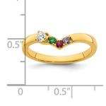 14K 3 Genuine Birthstone with Diamond Mother's Ring view