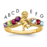 14K Genuine 7 Stone Mother's Ring view