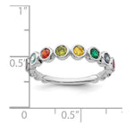 14K White Gold 8 Birthstone Mother's Ring view