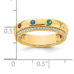 14K 8 Genuine Birthstone and Diamond Mother's Ring view