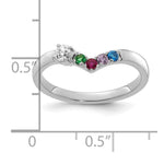 14K White Gold 4 Genuine Birthstone with Diamond Mother's Ring view