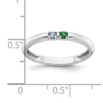 14K White Gold Genuine 2 Birthstone Mother's Ring view