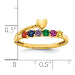 14K Heart with 6 Genuine Birthstone Mother's Ring view