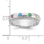 14K White Gold 6 Genuine Birthstone and Diamond Mother's Ring view