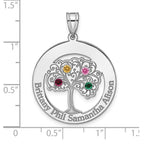 Sterling Silver/Rhodium-plated 4 Birthstone with SS Bezel Family Pendant view 6