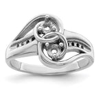 Sterling Silver Rhodium-plated Sythetic Stone & Diamond Couple Ring view 7