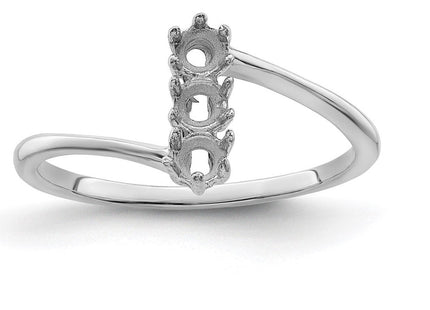 14K white gold mother ring, alternate view