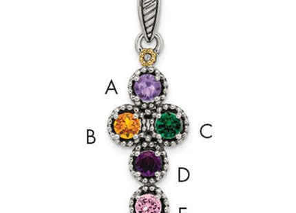 Sterling silver diamond mother pendant, alternate view