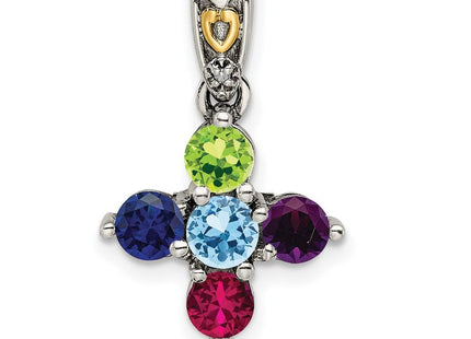 Sterling silver diamond mother pendant, another view