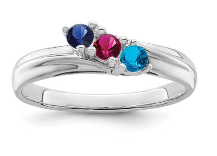 14K white gold mother ring, further view