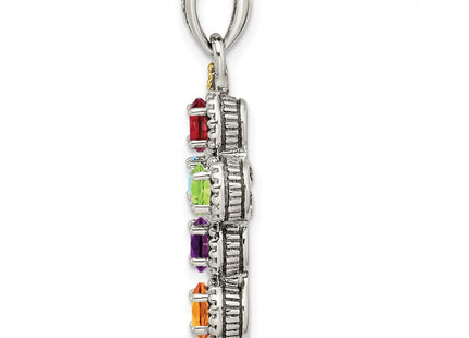 Sterling silver diamond mother pendant, further view