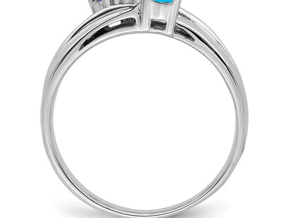 14K white gold mother ring, additional view