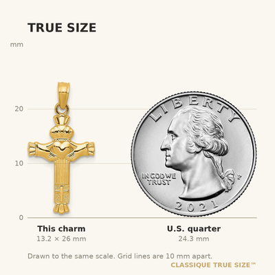 14K Claddagh Cross Charm