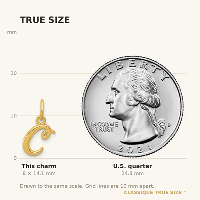 14K Yellow Gold Initial Letter Charm for Personalized Jewelry Accessories