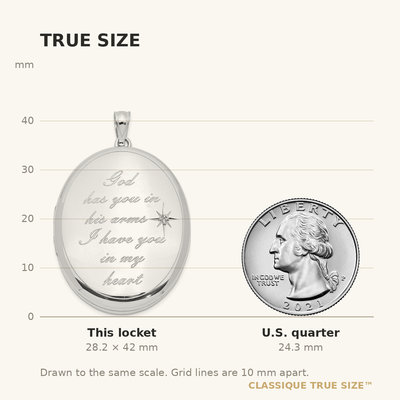 Sterling Silver Rhodium-plated God Has.. Diamond Ash Holder Oval Locket