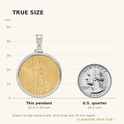 Wideband Distinguished Coin Jewelry 14kw Diamond-cut Screw Top Mounted 1oz American Eagle Coin Bezel Pendant