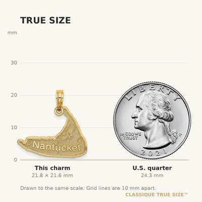 14K NANTUCKET Map Charm
