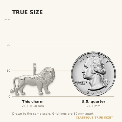 Sterling Silver Lion Charm, 18 x 28mm