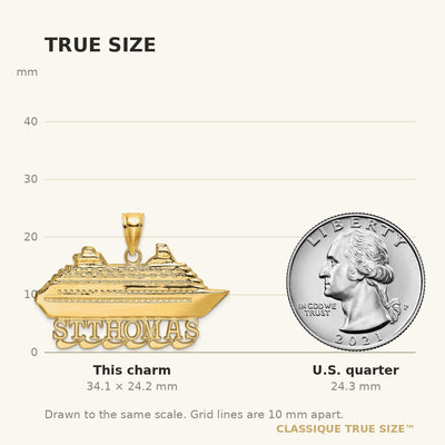 14K ST. THOMAS Cruise Ship Charm