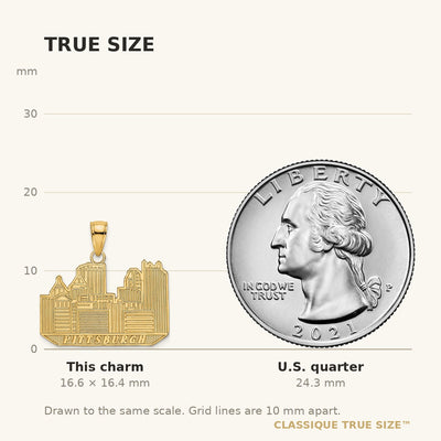 14K Pittsburgh Skyline Charm