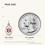 Sterling Silver Rhodium-plated Medical Jewelry Charm view 5