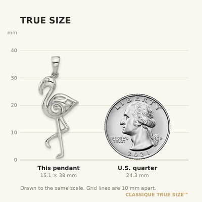 Sterling Silver Rhodium-Plated Polished Flamingo Pendant