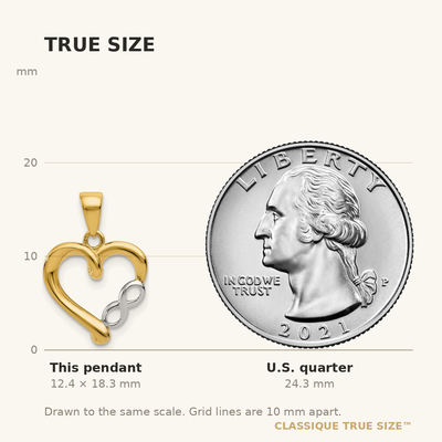 14K w/White Rhodium Infinity Heart Pendant