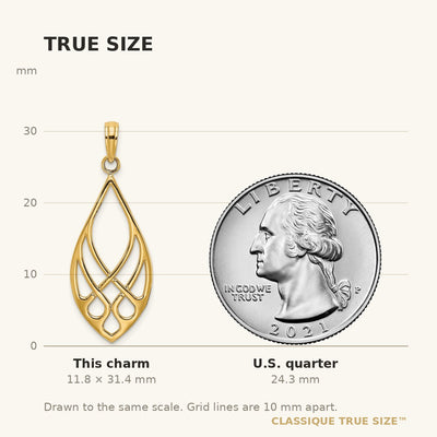 14K Celtic Knot Teardrop Charm