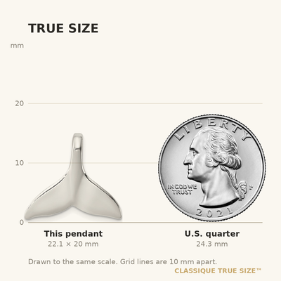 Sterling Silver Whale Tail Slide Pendant