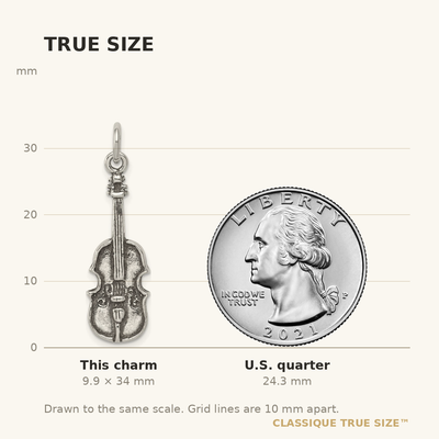 Sterling Silver Antiqued Viola Charm