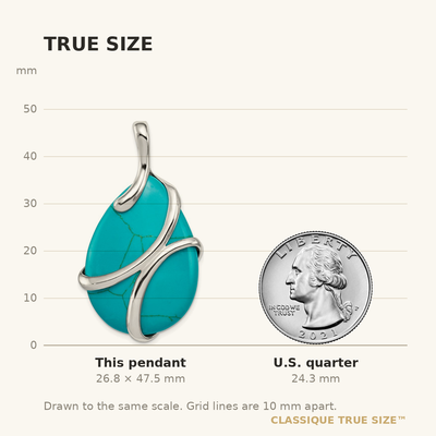 Sterling Silver Polished Synthetic Turquoise Pendant