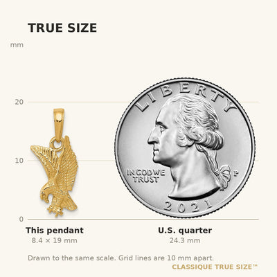 14K Eagle Landing Pendant