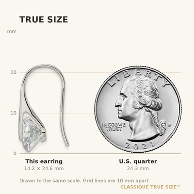 Sterling Silver Rhodium-plated Polished Round CZ Dangle Earrings