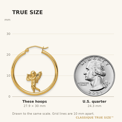 14K with Angel Hoop Earrings