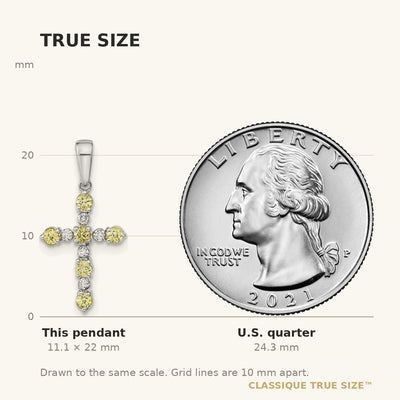 14K White Gold Peridot and Diamond Cross Pendant