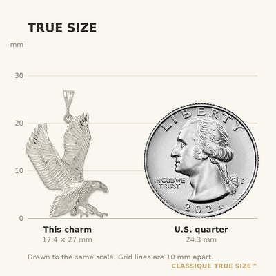 Sterling Silver Eagle Charm, 27 x 53mm