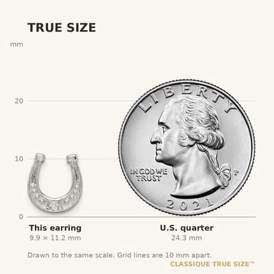 White Ice Sterling Silver Rhodium-plated Diamond Horseshoe Post Earrings, 11.22 x 10.17mm