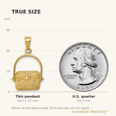 14K Large Nantucket Basket Pendant