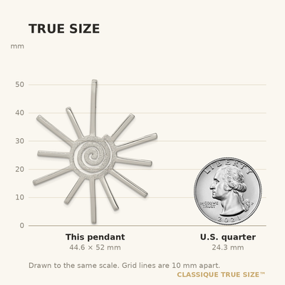 Sterling Silver Fancy Sun Pendant