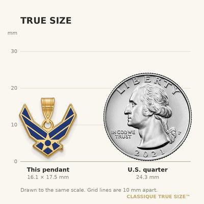 14K Gold LogoArt U.S. Air Force Small Enamel Pendant