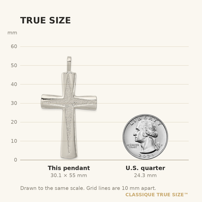 Sterling Silver Cross Pendant, 55 x 30mm