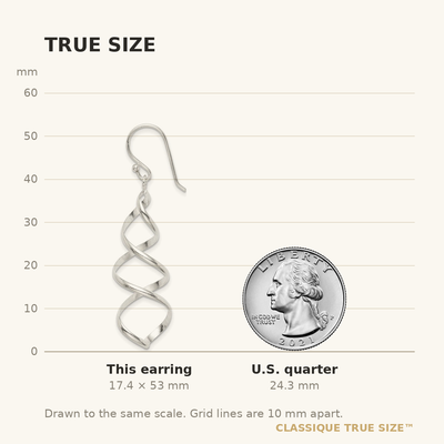 Sterling Silver Polished Corkscrew Twisted Dangle Earrings