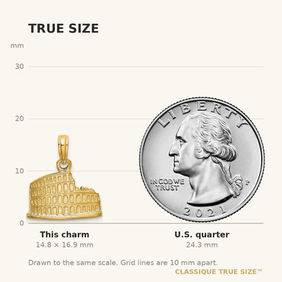 14K Textured 2-D Coliseum Charm