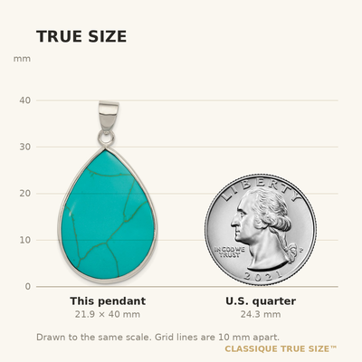 Sterling Silver Teardrop Turquoise Pendant