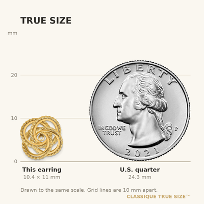 14K Polished & Twisted Fancy Earring Jackets, 11 x 11mm